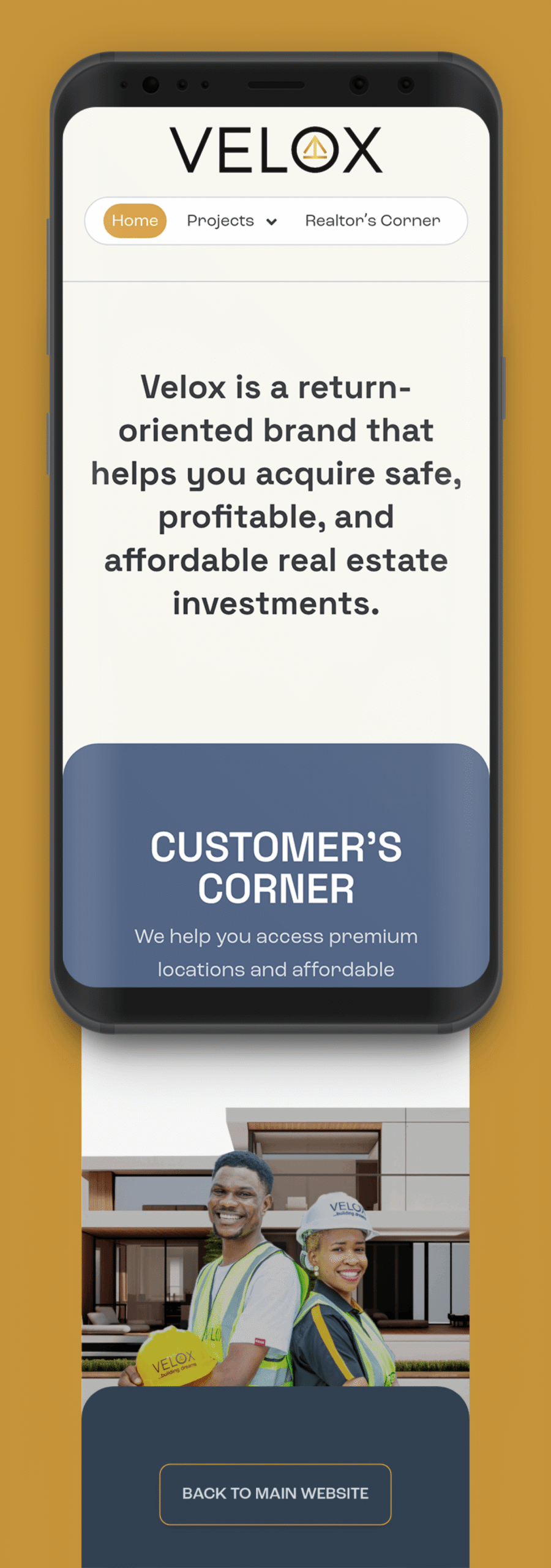 Velox Realtors and Customers Portal