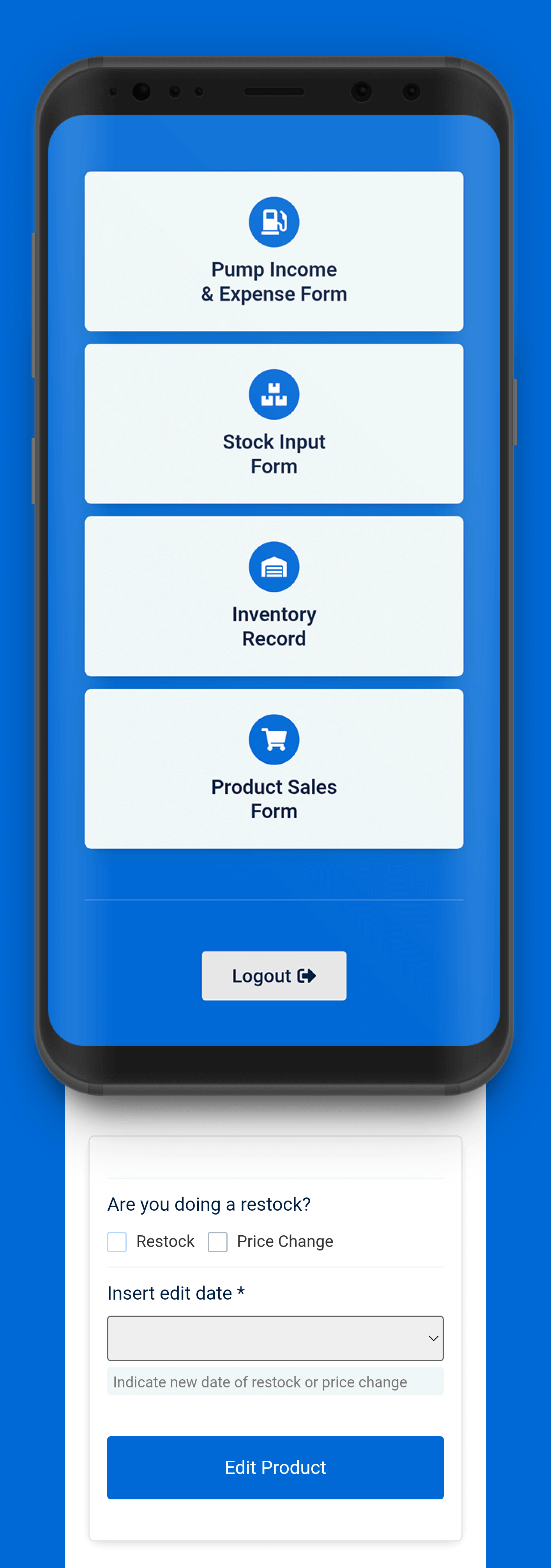 Fuel Station ERP Mobile View