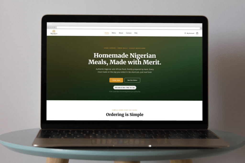 Merite's Kitchen Website Thumbnail