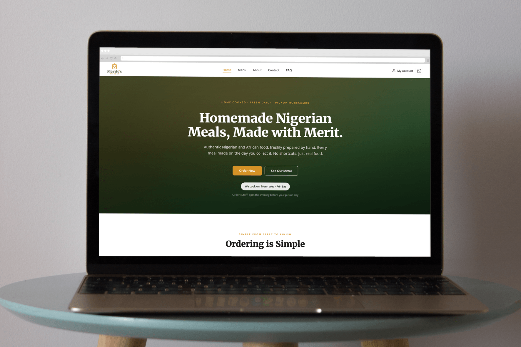 Merite's Kitchen Website Thumbnail